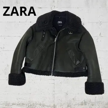 ZARA 다크 그린 무스탕 자켓