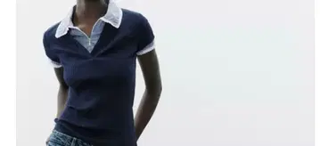 네이비 ZARA 니트 T셔츠