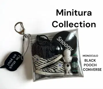 가챠 파우치 PEANUTS SNOOPY 흑백 파우치 블랙