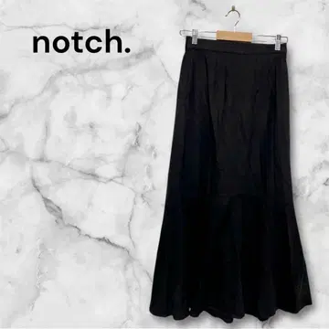 노치 롱 기장 플레어 실루엣 스커트 프릴 허리밴딩 M 사이즈