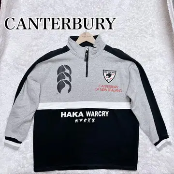 레어한 하카 프린트 미사용급 CANTERBURY 하프 지퍼 맨투맨