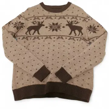 BEAMS PLUS 빔즈 자카드 니트 노르딕 스웨터 브라운
