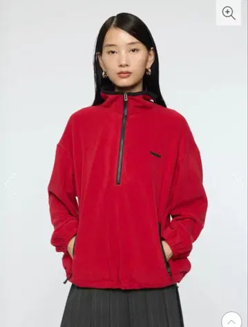 MOUSSY FLEECE ZIP 풀오버 레드 RED
