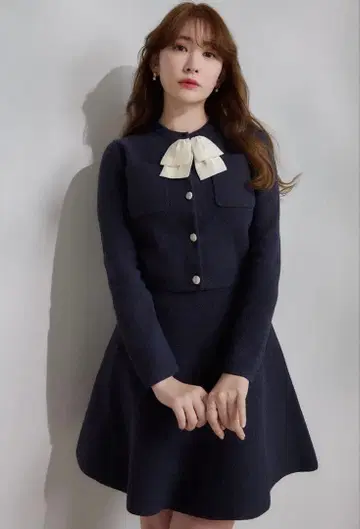 herlipto Frill Ribbon Knit Jacket Set