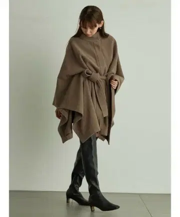 스나이델 벨트 포함 판초 코트 케이프 코트 snidel