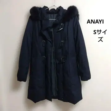 ANAYI 후드 부착 네이비 다운 자켓