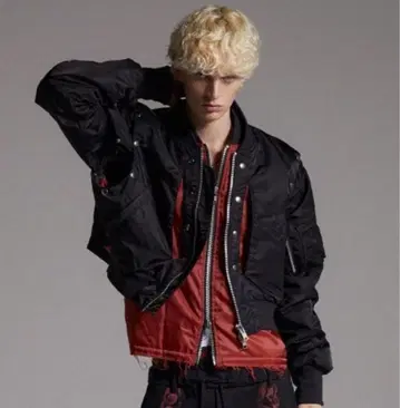 GRANCY 볼륨 레이어드 디자인 MA-1 블랙 M