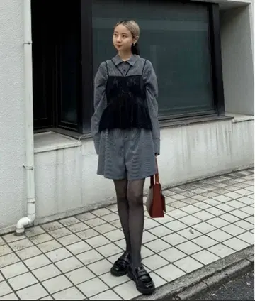 Ameri / STRIPE SHIRT ROMPERS