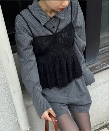 Ameri / STRIPE SHIRT ROMPERS