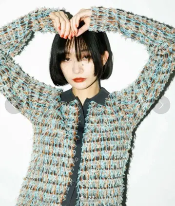 KBF / 트위드 프린지 니트