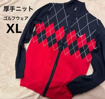 CANONBALLS 아가일 스웨터 네이비/레드