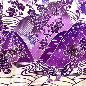 [ 새상품급 ] 중후리소데 보라색 빨간색의 다테카라 포함 풍경 무늬