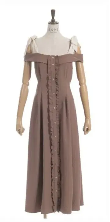 axes 오프숄더 롱 원피스