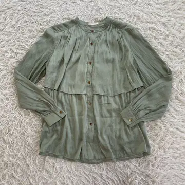 블라우스 셔츠 블라우스 긴팔 그린 예쁜 블라우스 예쁜 셔츠 M 사이즈