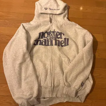 Hotter Than Hell 그레이 후드티