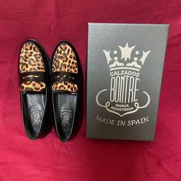 BONYRE 레오파드 무늬 가죽 신발