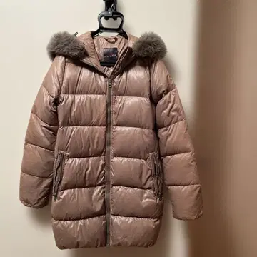 DUVETICA 베이지 다운 자켓 퍼 달린 후드