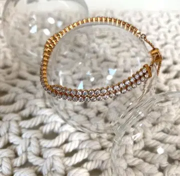 SWAROVSKI 골드 도금 크리스탈 체인 팔찌