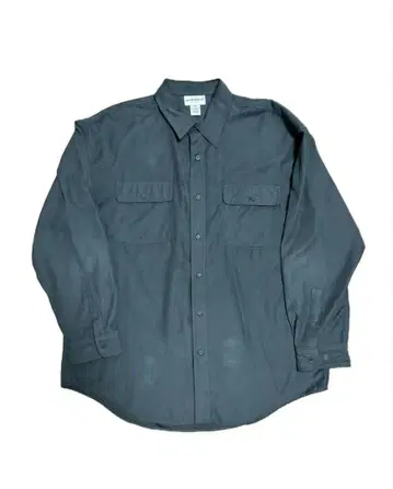 다크 그레이 긴팔 셔츠 2 포켓 두꺼운 원단