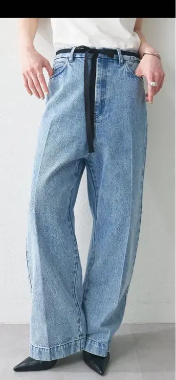 윔 가젯 센터 프레스 데님 팬츠 38