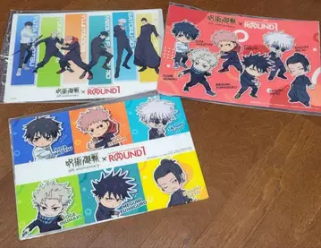 주술회전 라운드 원 콜라보 팩 B4 플라스틱 매트 3장 세트