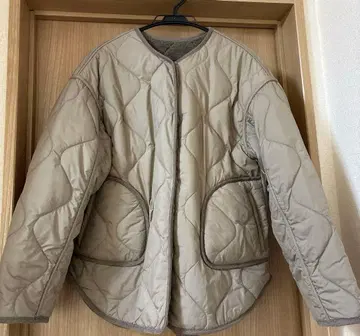 아우터 리버서블 2WAY 퀼팅 퍼 베이지 M 사이즈