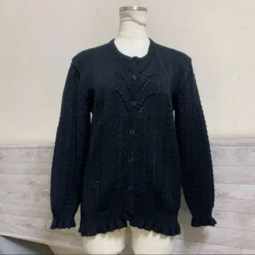 핑크하우스 니트 가디건 블랙 울 PINK HOUSE