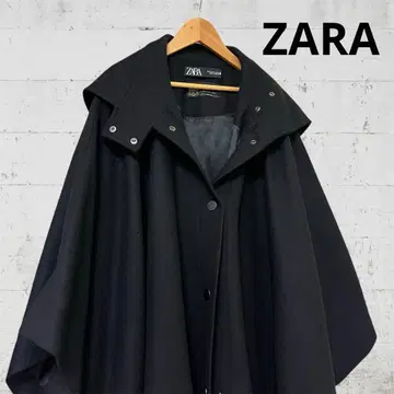 ZARA 망토 코트 후드 달린 롱 코트 MANTECO 울
