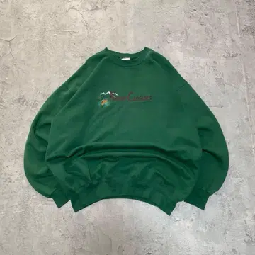 90's 헤인즈 USA 구제 의류 자수 맨투맨 트레이닝복 그린