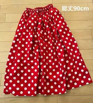 성인 롱 스커트 빨흰 도트 미니 스커트