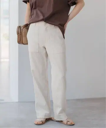 린넨 라이크 루즈 베이커 팬츠 / Spick and Span