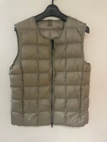 TAION 퀼팅 다운 베스트 카키