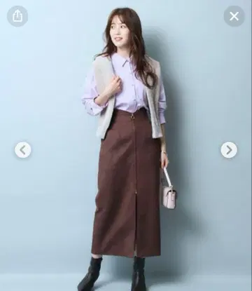 저스길리티 프론트 지퍼 타이트 스커트