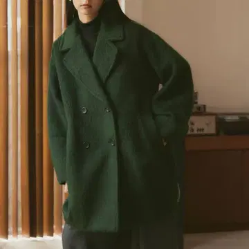 Happy John 울 블렌드 샤기 코쿤 P 코트