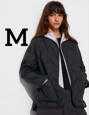 유니클로 퍼프 테크 릴랙스 자켓 M 블랙 새상품