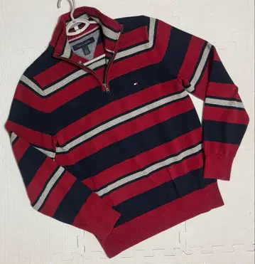 타미힐피거 TOMY HILFIGER 하프 지퍼 니트탑