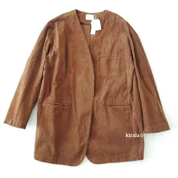 택 포함 새상품 라디에이트 노카라 자켓 코듀로이