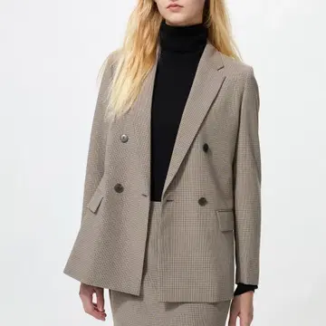 유니클로 S 더블 자켓 브라운