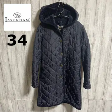 [새상품급] 라벤햄 퀼팅 코트 롱 보아 안감 후드