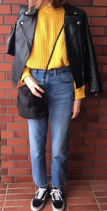 MOUSSY 머스타드 니트 스웨터