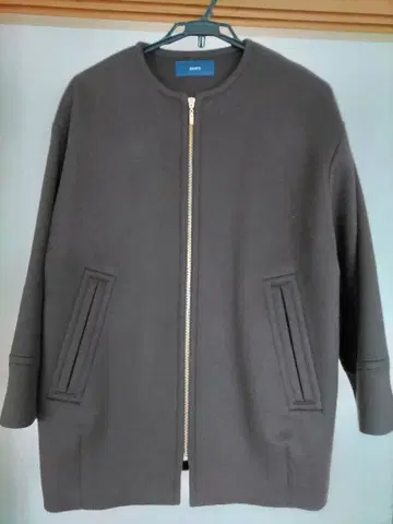 새상품급 SHIPS 미디 코쿤 지퍼 코트 브라운 S