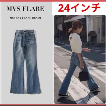 마우지 moussy MVS 플레어 [ 24인치 ] 데님 청바지 블루