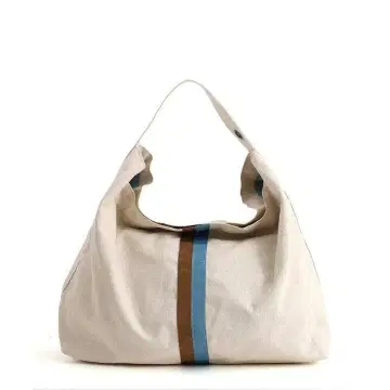 더블 라인 캔버스 원 숄더백