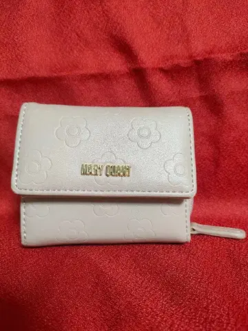 MARY QUANT 꽃무늬 3단 폴더형 지갑 핑크