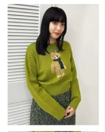 LILY BROWN Lily Bear 머플러 니트 풀오버 곰 베어