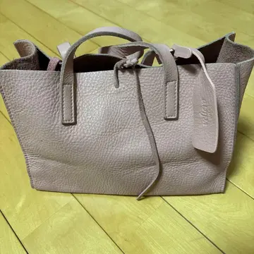 핑크색 가죽 토트백 핸들 포함