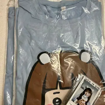 캐릭터 T셔츠 스카이블루 카드 포함