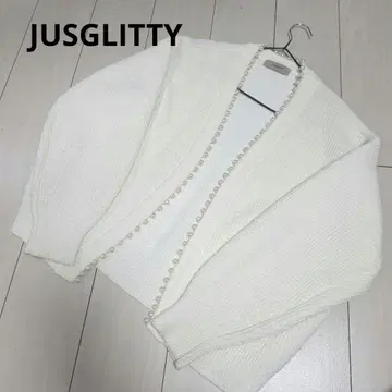 저스길리티 펄 디자인 볼륨 가디건