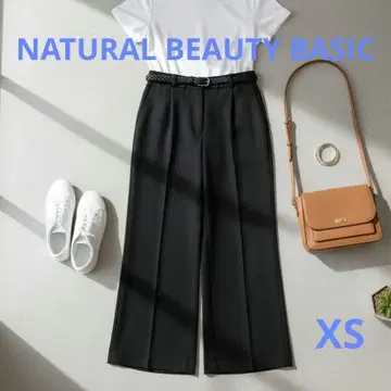 NATURAL BEAUTY BASIC 와이드 팬츠 네이비 XS 오피스