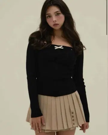 andmary Sharon ribbon tops black